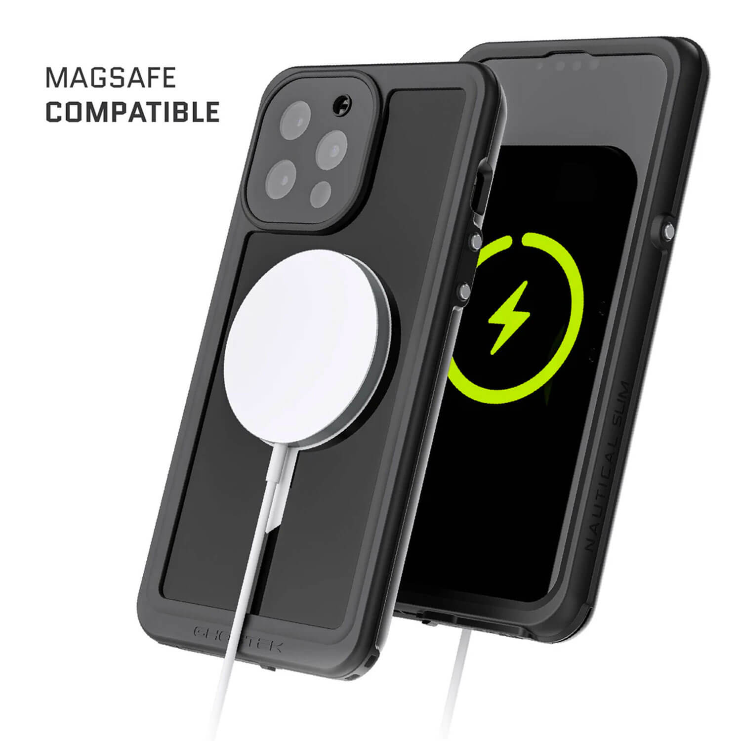 Ghostek iPhone 13 Pro Max Case Nautical Slim Waterproof w/ Magsafe Black