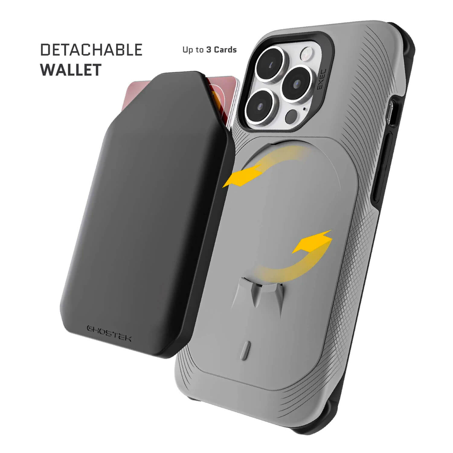 Ghostek iPhone 13 Pro Exec Magnetic Wallet Case Gray