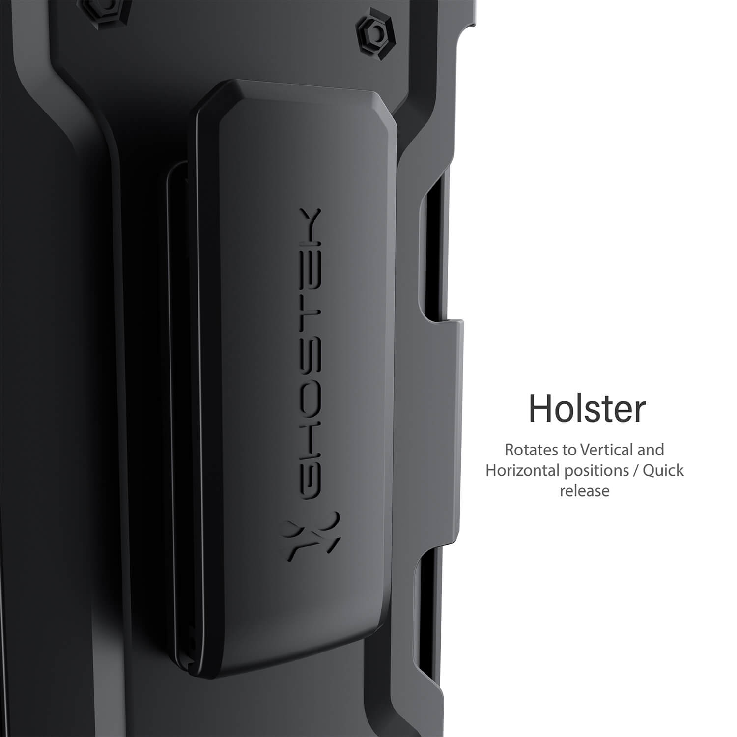 Ghostek iPhone 13 Pro Max Case Iron Armor Belt Clip Kickstand Matte Black