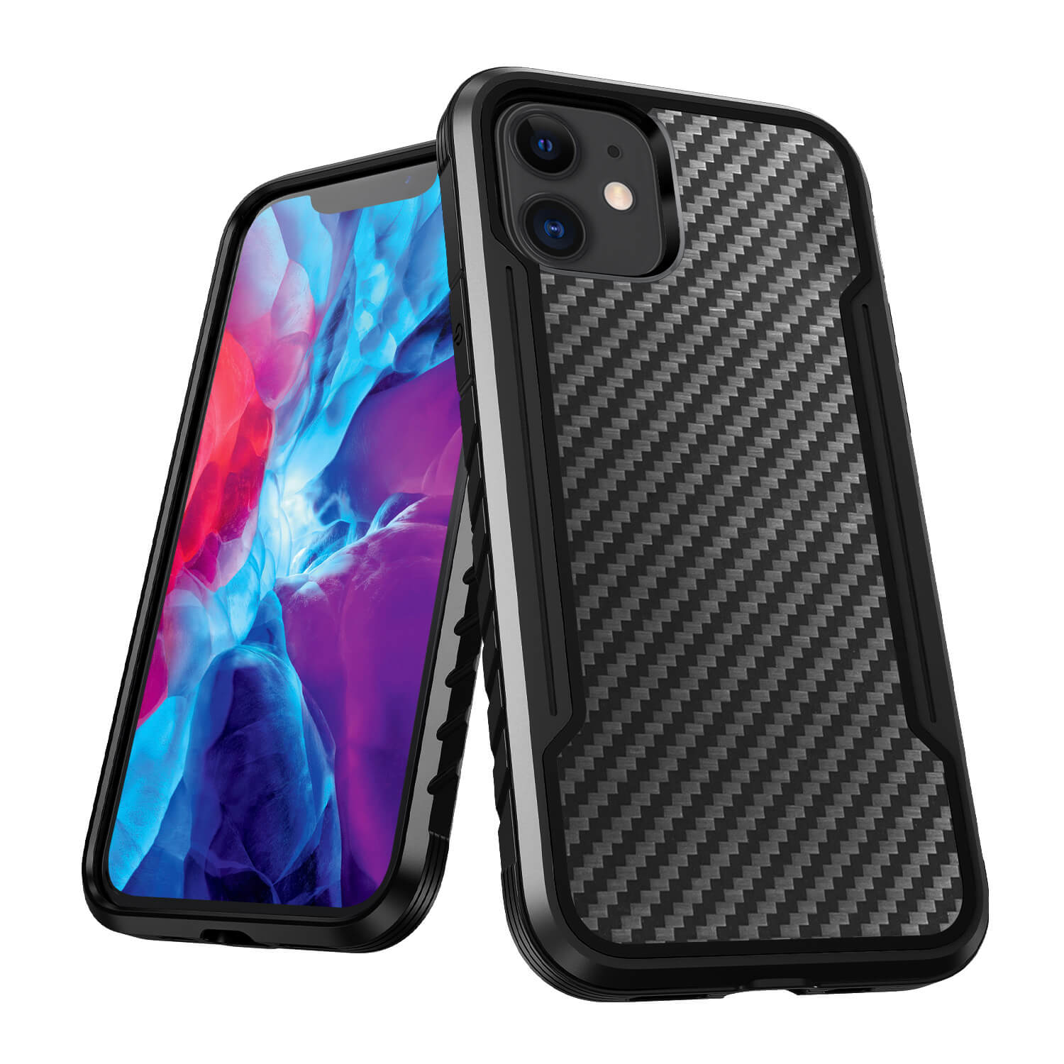 Tough On iPhone 11 /XR Case Iron Shield Carbon Fiber Black