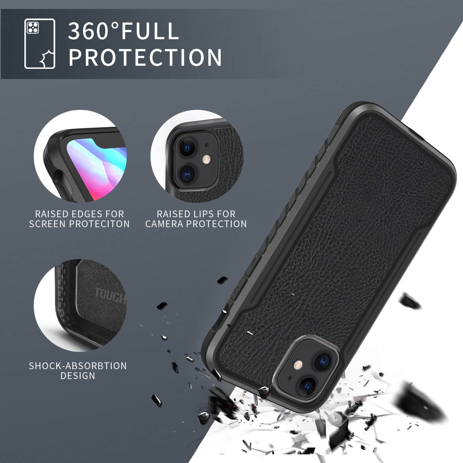 Tough On iPhone 11 Case Iron Shield Black