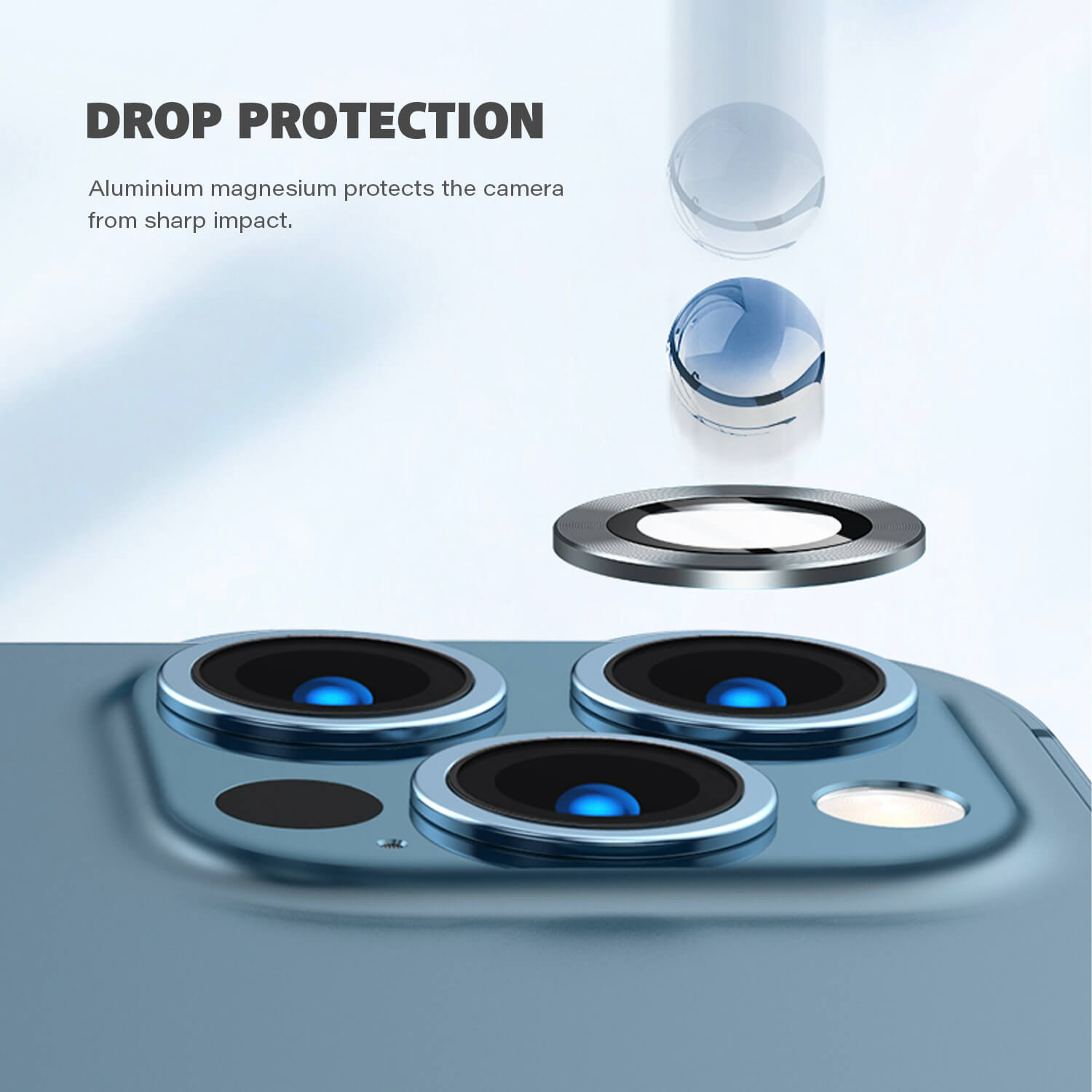 Tough On iPhone 11 Pro Rear Camera Glass Protector Grey