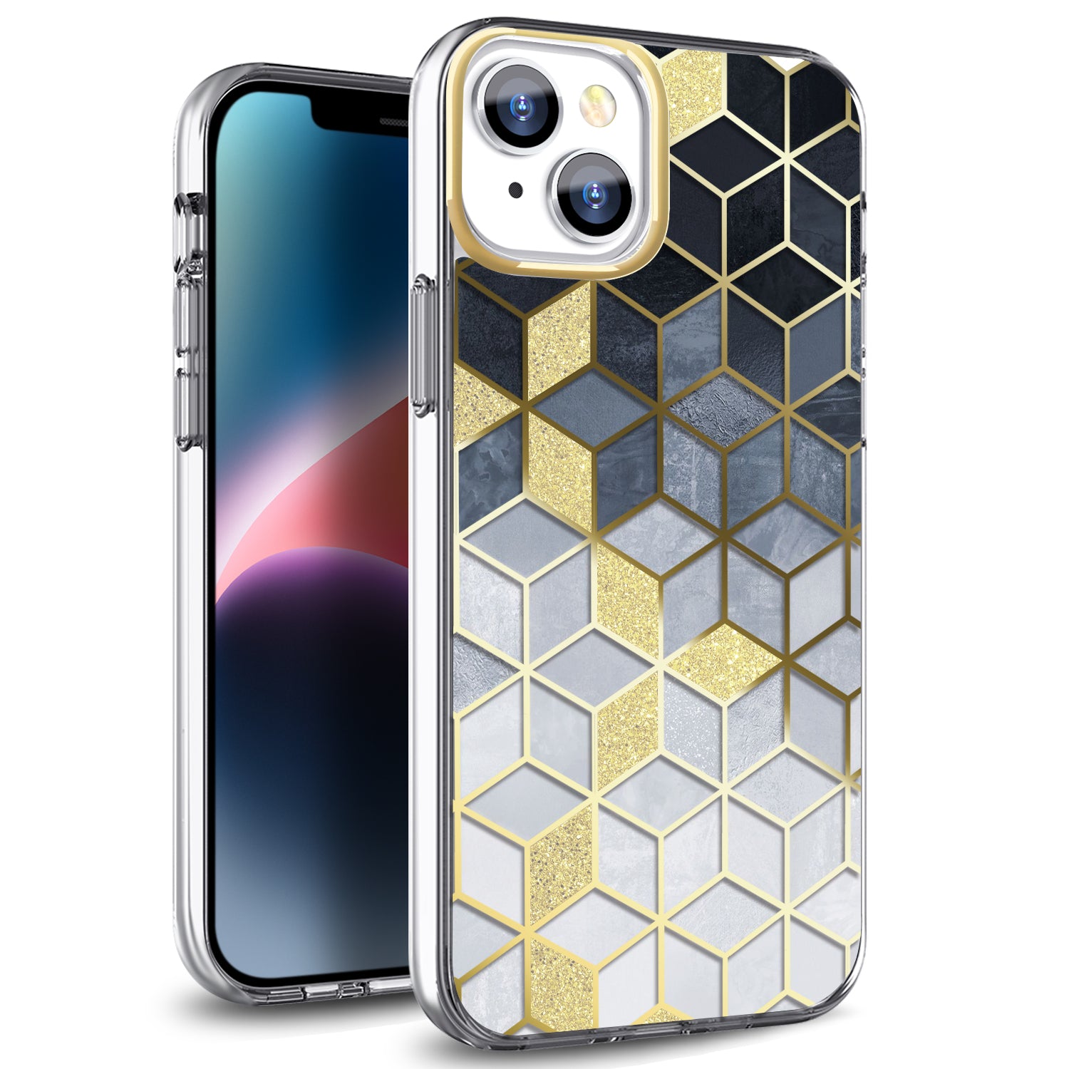 Tough On iPhone 14 Plus Case Golden Marble