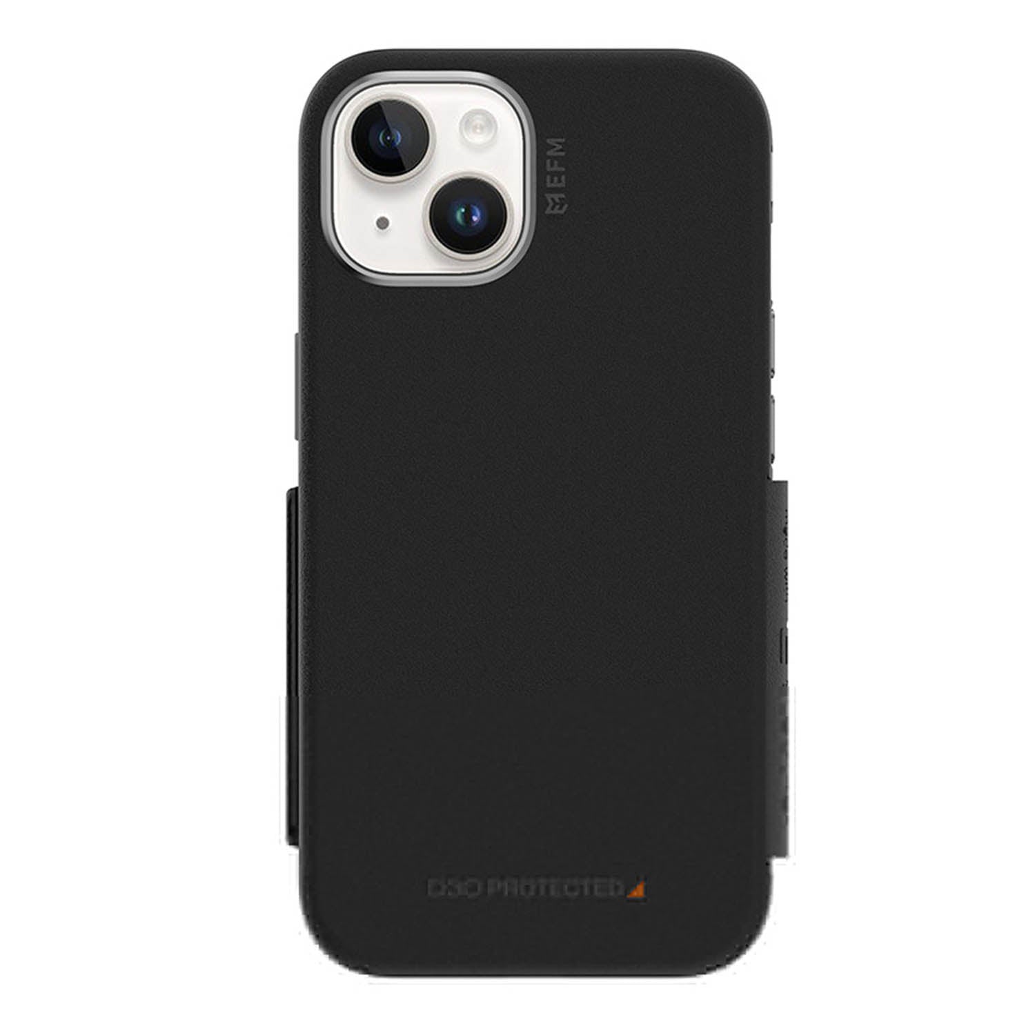 EFM iPhone 14 Plus Monaco D3O Leather Wallet Case Armour Black / Space Grey