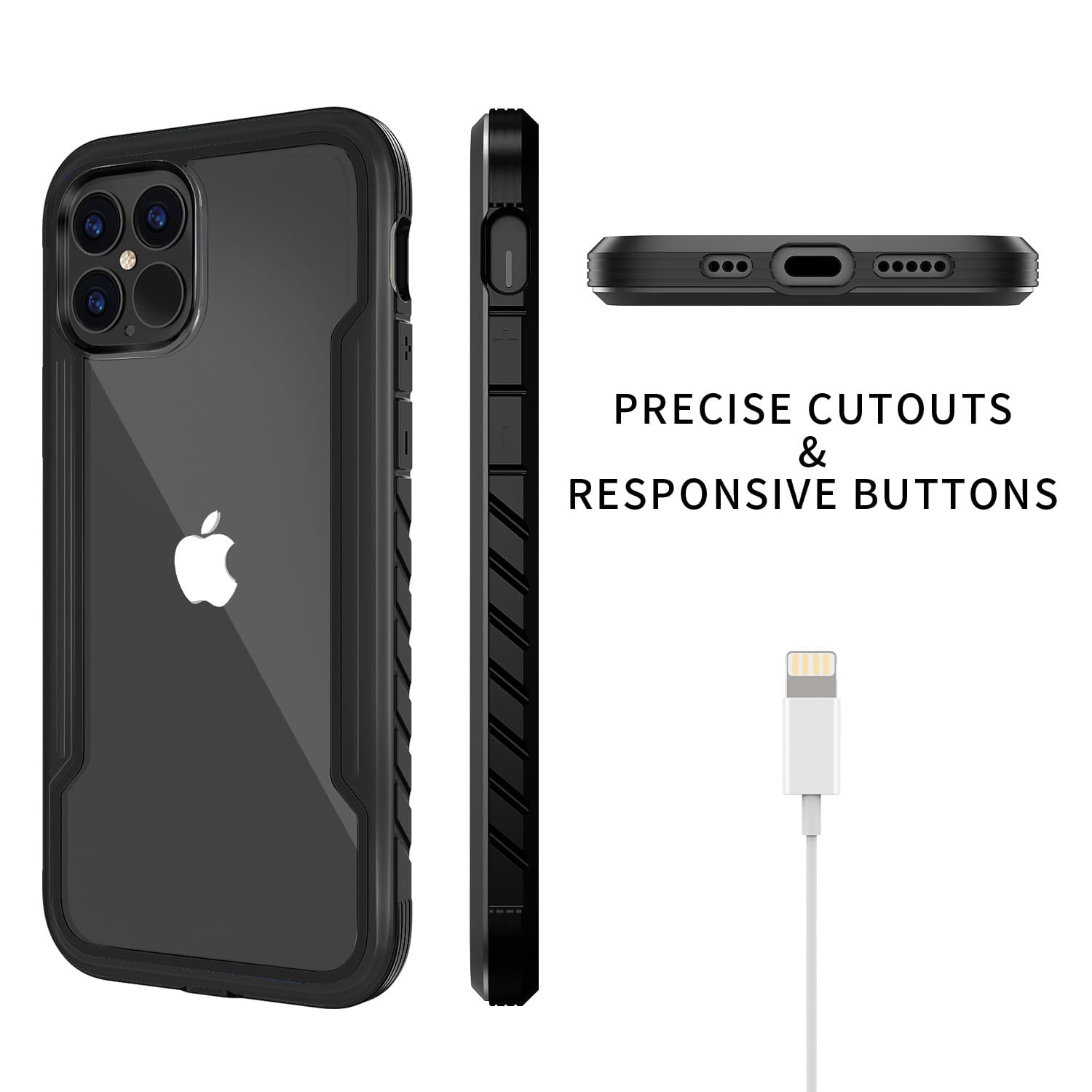 Tough On iPhone 12 / 12 Pro Case Iron Shield Black