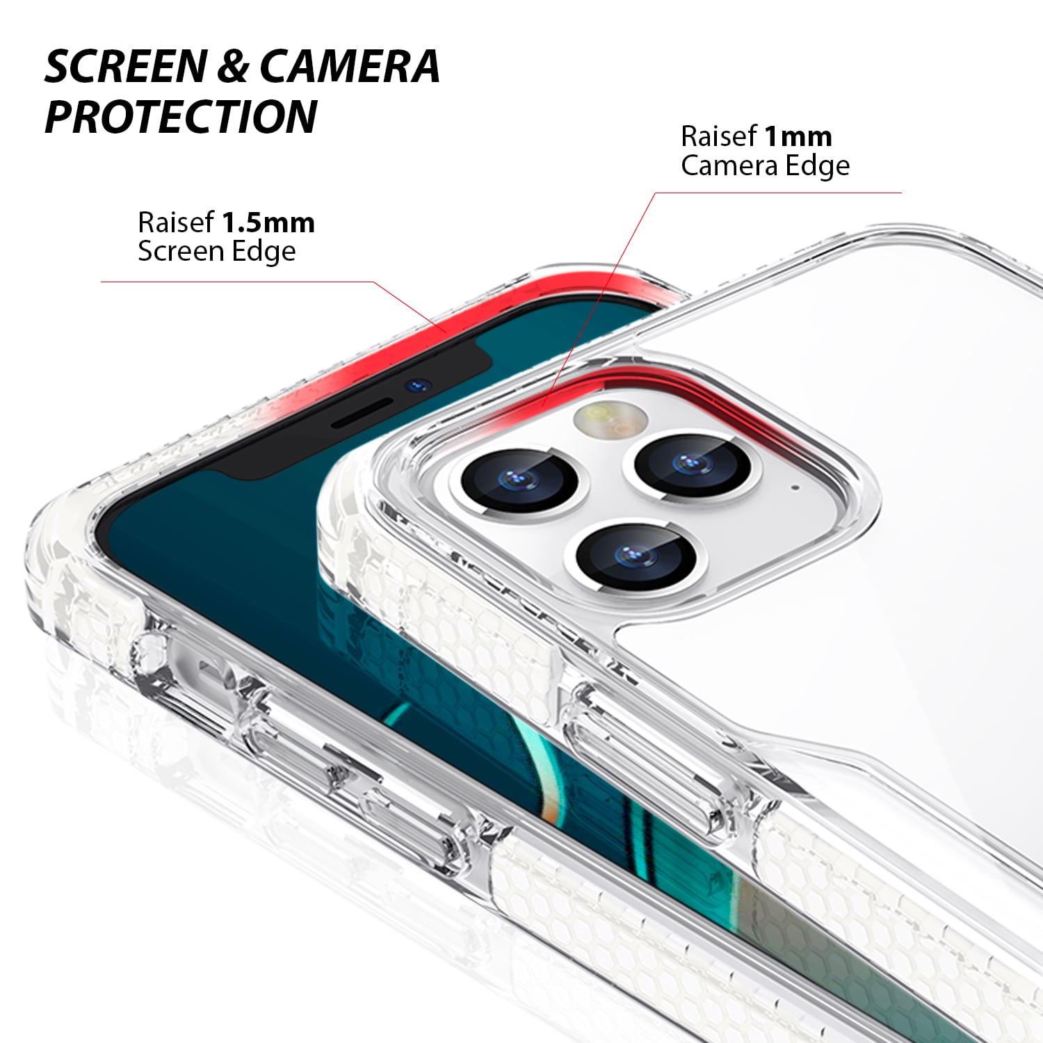 Tough On iPhone 12 Pro Max Case Tough Armor + Clear & White