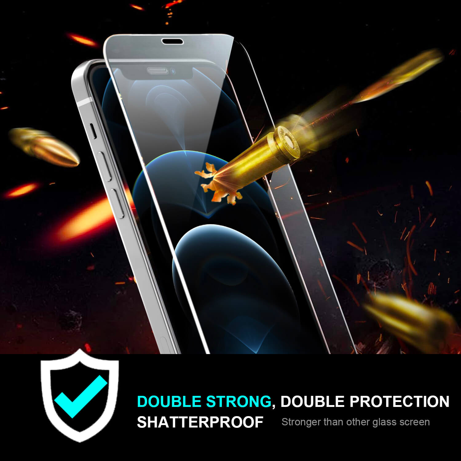 Tough On iPhone 12 mini Tempered Glass Screen Protector Double Strong Clear