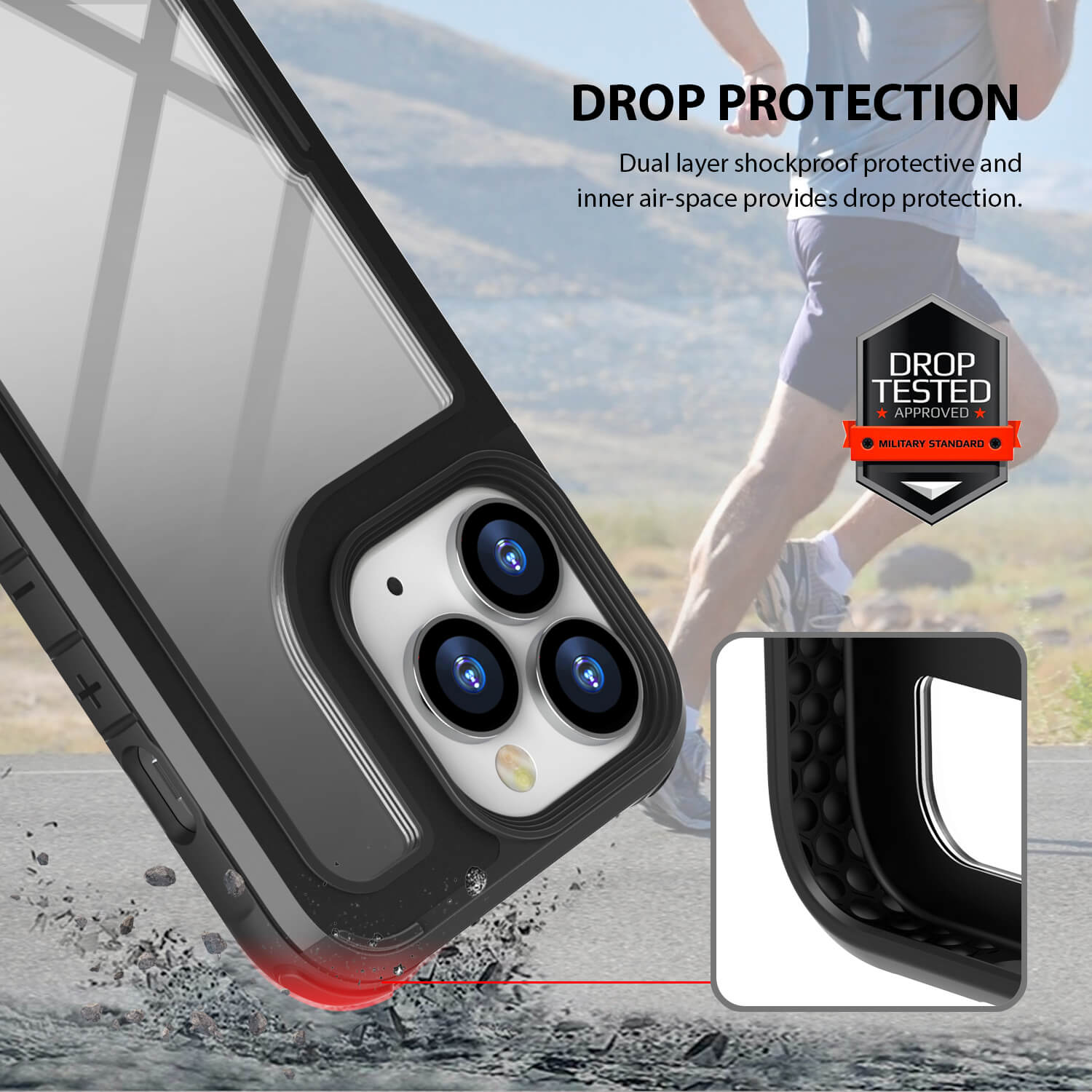 Tough On iPhone 13 Pro Max Case Iron Shield Black