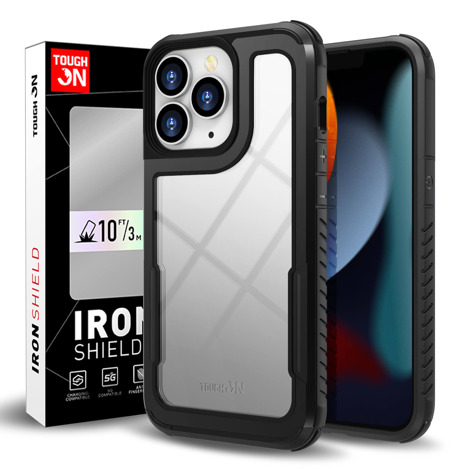 Tough On iPhone 13 Pro Case Iron Shield Black