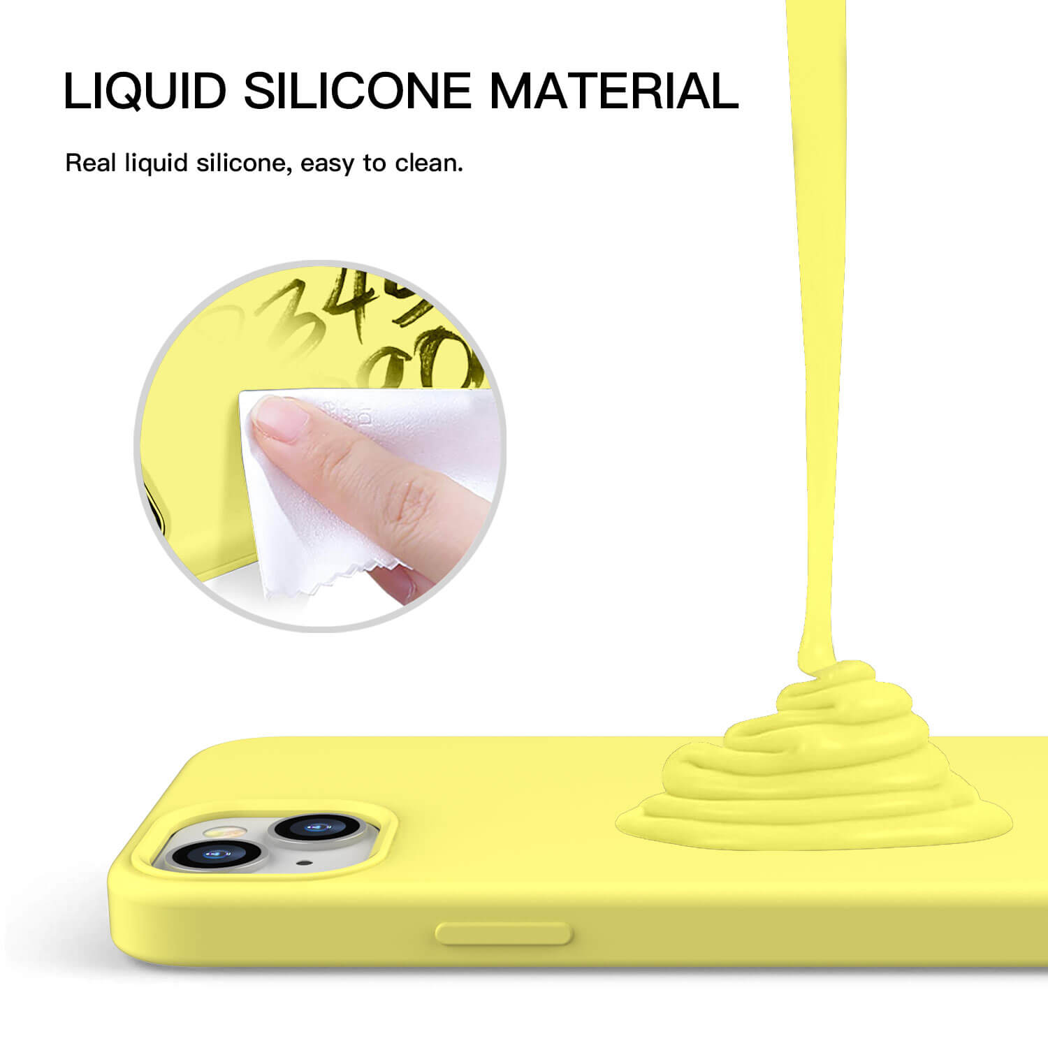 Tough On iPhone 13 Strong Liquid Silicone Case Yellow
