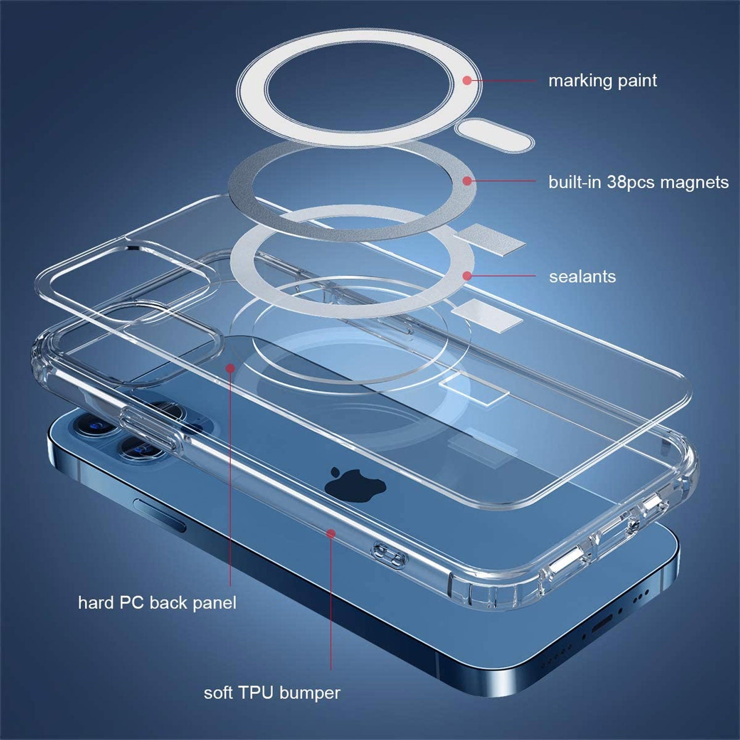 Tough On iPhone 13 Case Compatible With Magsafe Clear