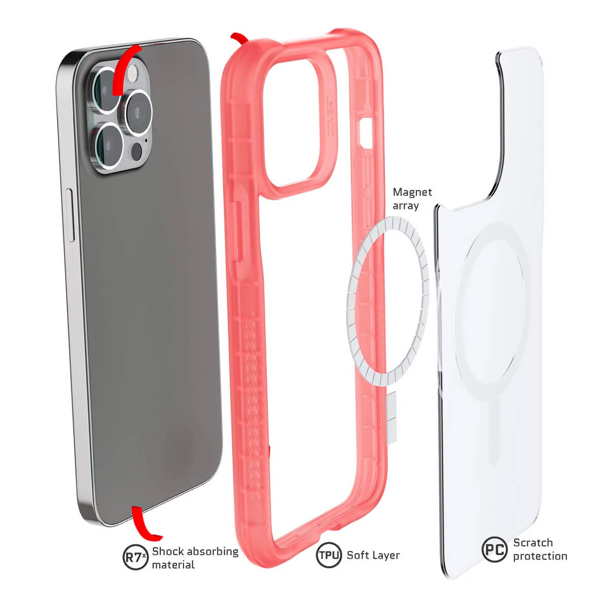 Ghostek iPhone 13 Pro Max Case Covert w/ Magsafe Pink