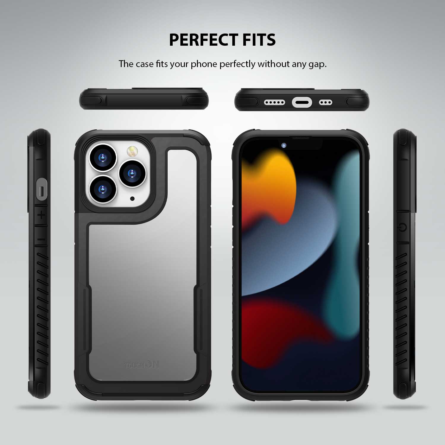 Tough On iPhone 13 Pro Max Case Iron Shield Black