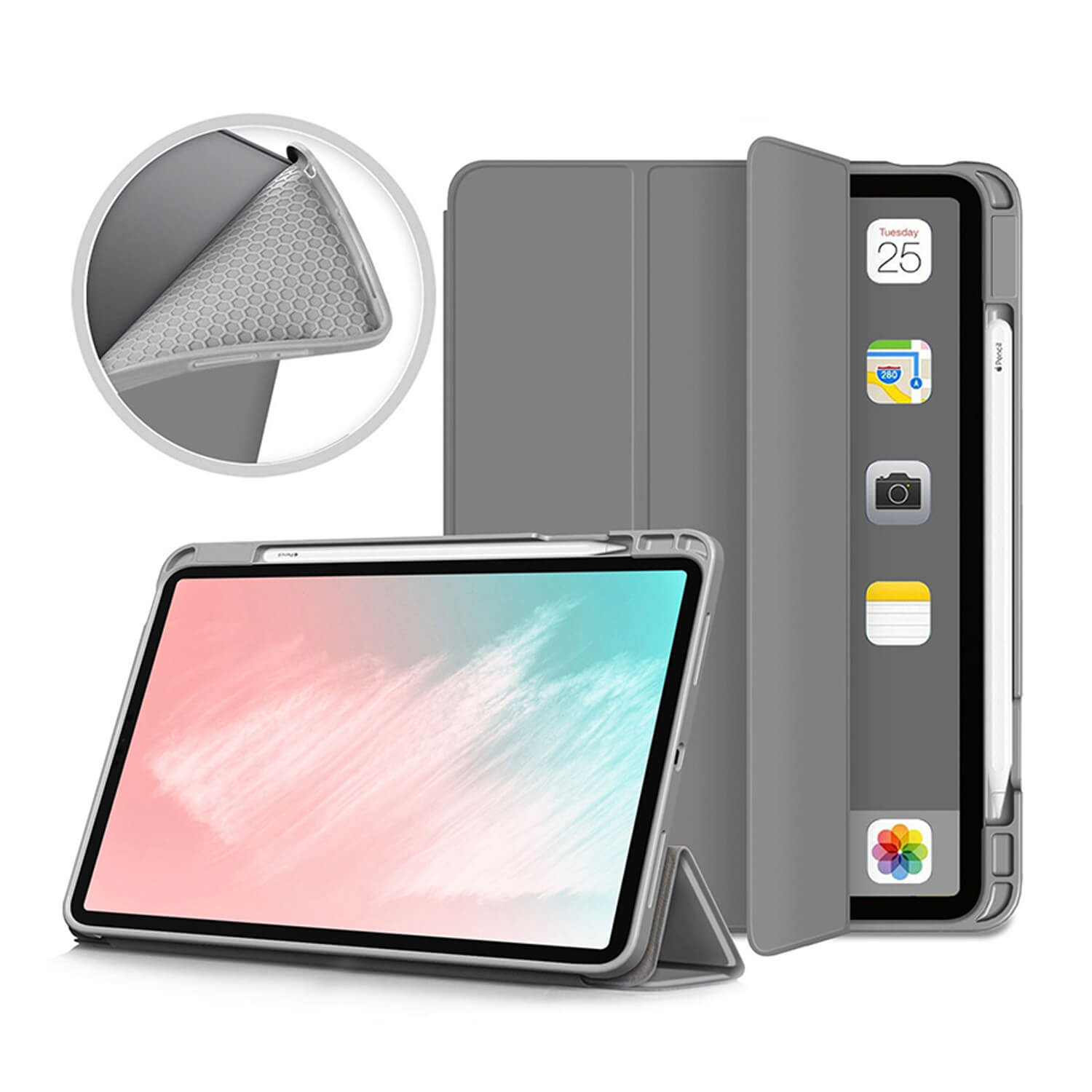 Tough On iPad Air 5 / Air 4 10.9" Case YW Smart Soft Grey