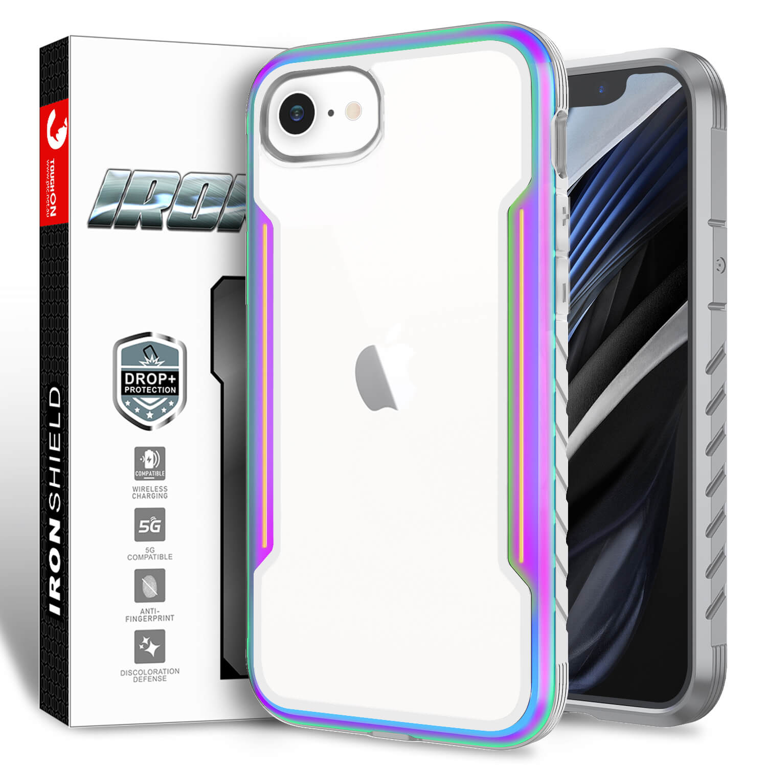 Tough On iPhone SE 2022 & 2020 /iPhone 7 & 8 Case Iron Shield Iridescent