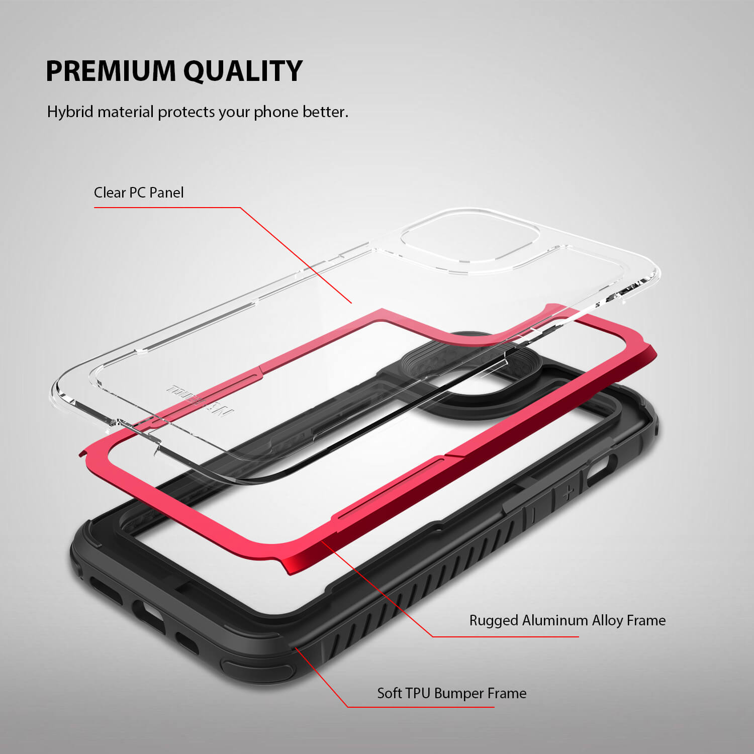 Tough On iPhone 13 Case Iron Shield Red