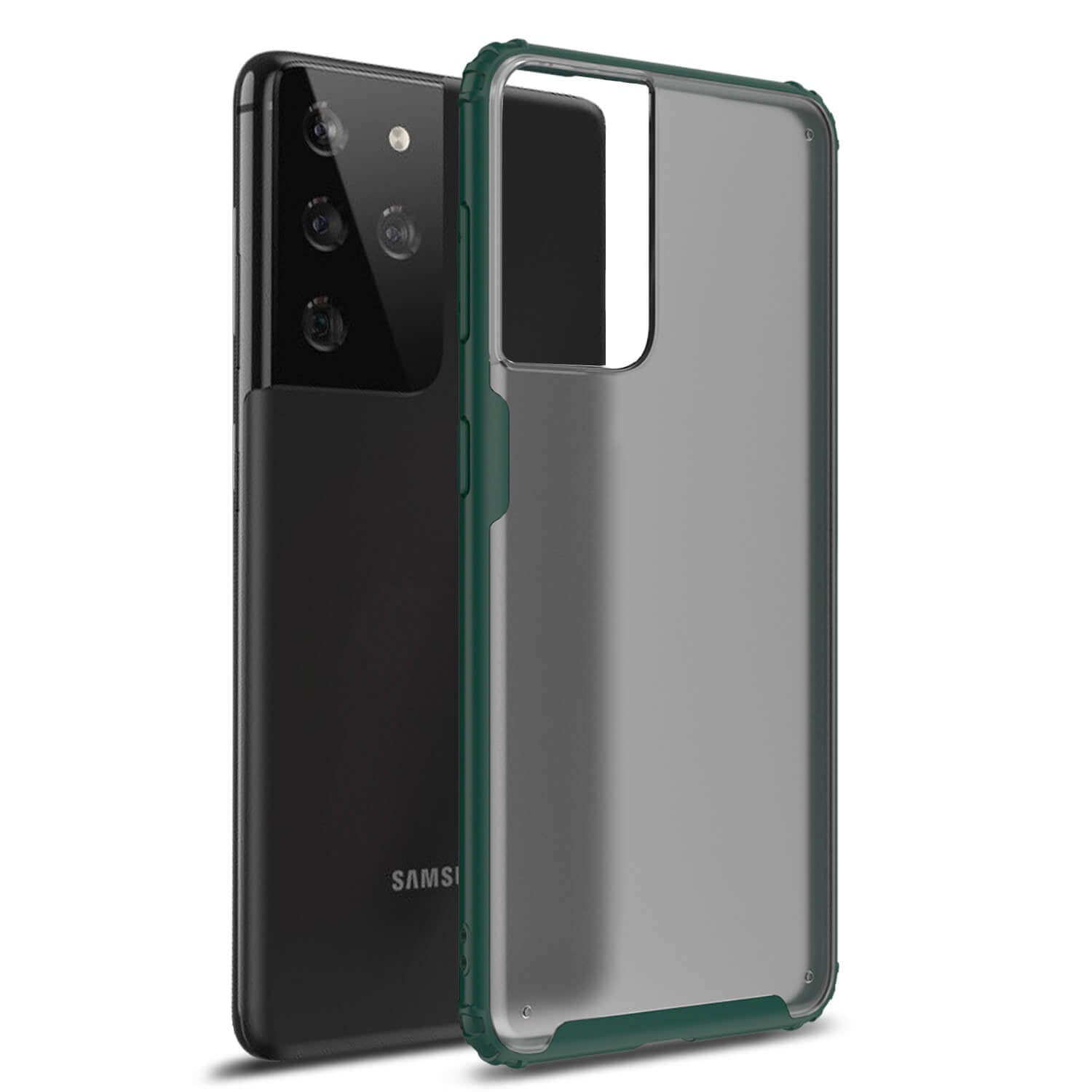 Copy of Tough On Samsung Galaxy S21 Ultra 5G Case Matte Clear Dark Green
