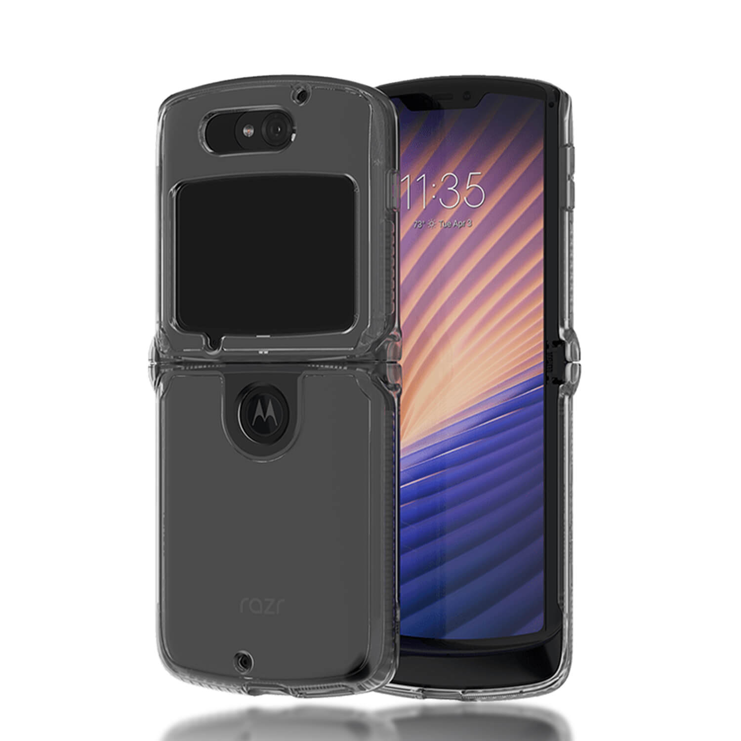 Tough On Motorola Razr 5G Slim Hybrid Case Clear