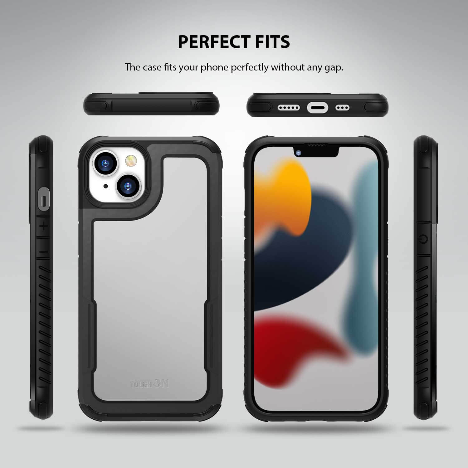 Tough On iPhone 13 Case Iron Shield Black