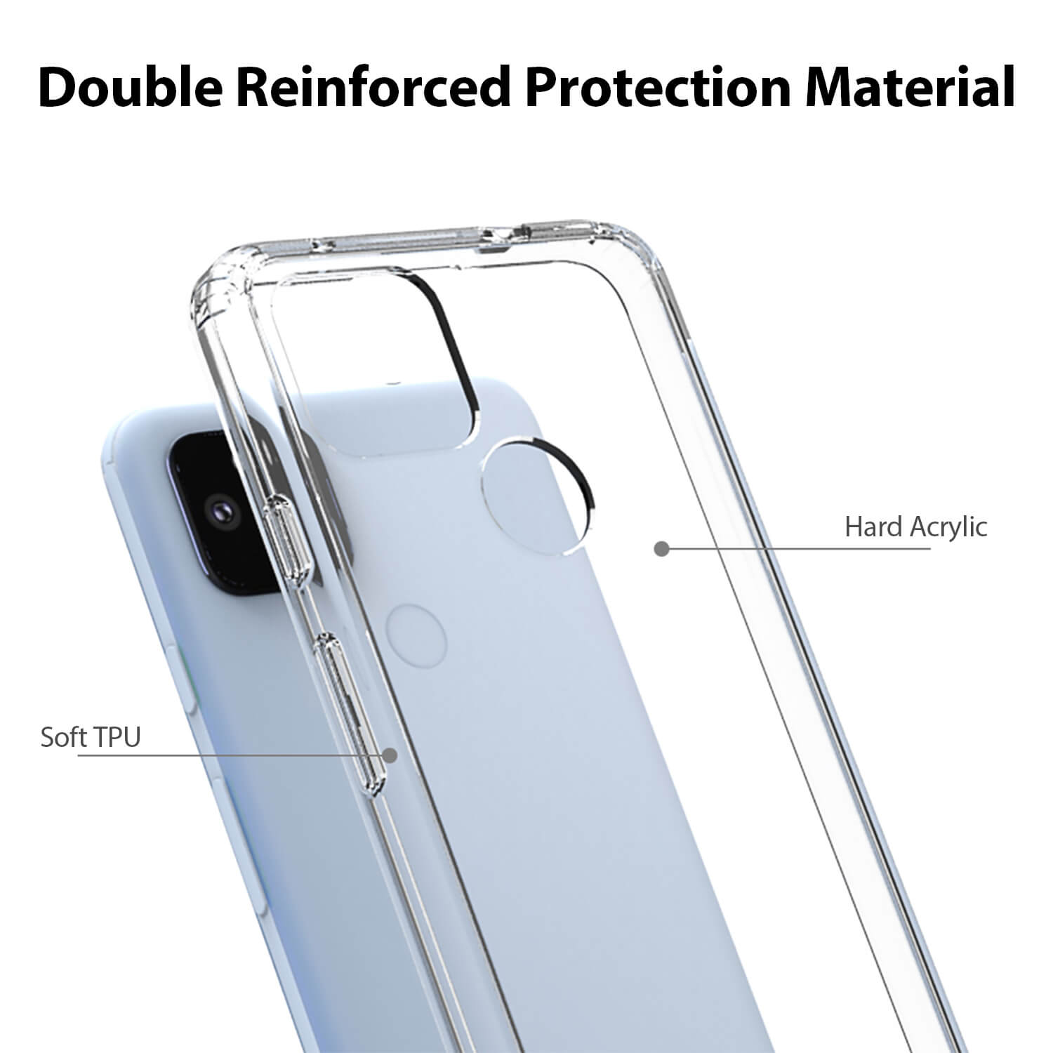 Tough On Google Pixel 4a 5G Case Slim Hybrid Clear