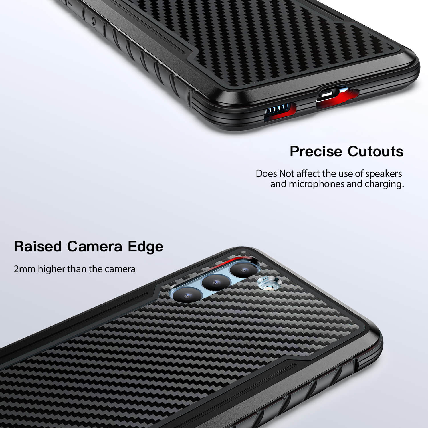 Tough On Samsung Galaxy S21 5G Case Iron Shield Carbon Fiber Black