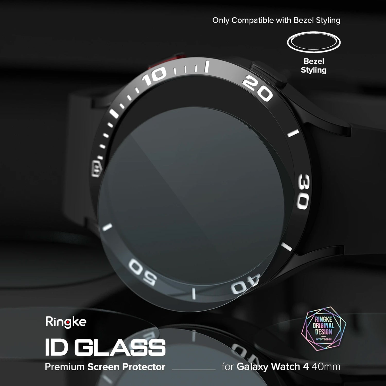 Ringke Samsung Galaxy Watch 4 40mm Glass Screen Protector Bezel Styling 4 Pack